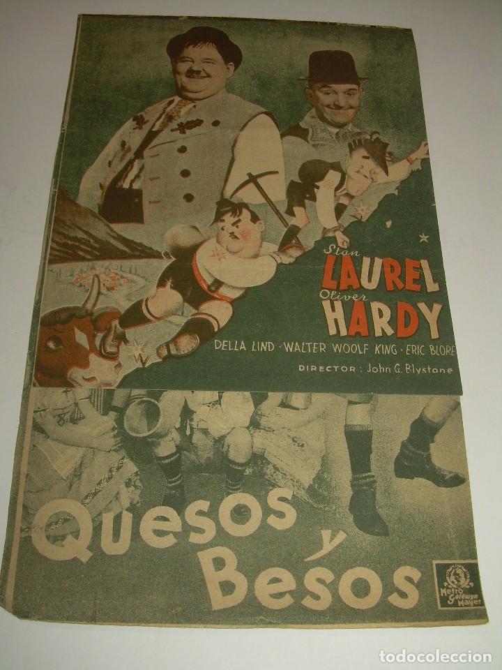 Cine: ANTIGUO PROGRAMA DOBLE.....QUESOS Y BESOS. - Foto 1