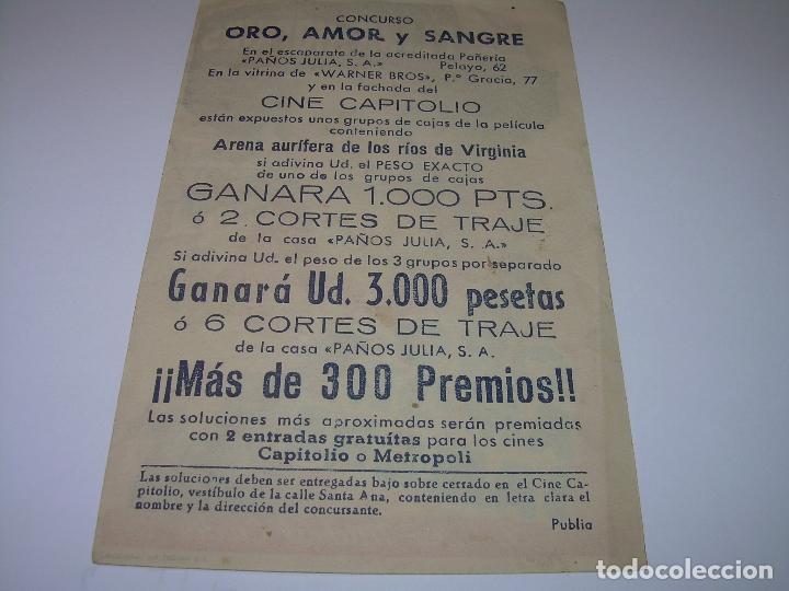 Cine: PROGRAMA DE CINE....ORO AMOR Y SANGRE. - Foto 2
