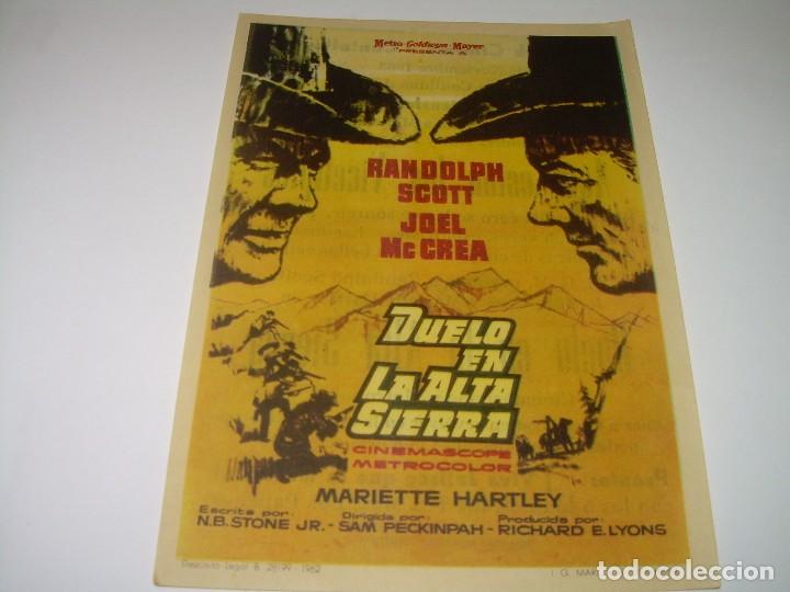 Cine: PROGRAMA DE CINE....DUELO EN LA ALTA SIERRA. - Foto 1