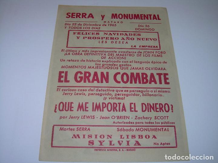 Cine: PROGRAMA DE CINE....EL GRAN COMBATE. - Foto 2