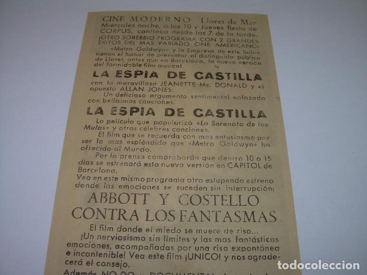 Cine: PROGRAMA DE CINE....ABBOTT Y COSTELLO.. CONTRA LOS FANTASMAS. - Foto 2