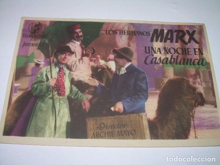 Cine: PROGRAMA DE CINE...LOS HERMANOS MARX..UNA NOCHE EN CASABLANCA. - Foto 1