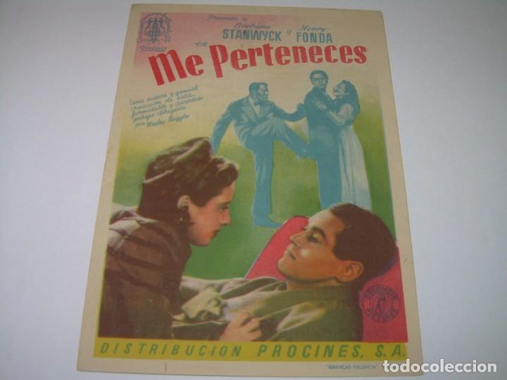  Flyers Publicitaires de films Anciens: PROGRAMA DE CINE....ME PERTENECES.