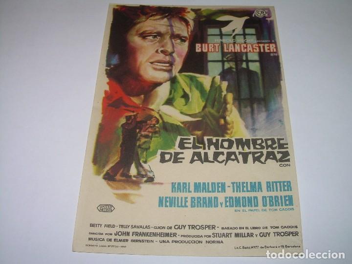  Flyers Publicitaires de films Anciens: PROGRAMA DE CINE...EL HOMBRE DE ALCATRAZ.