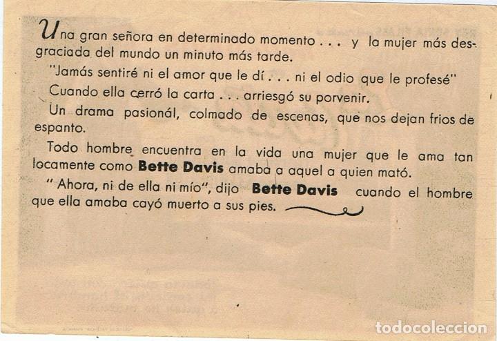 Cine: FOLLETO DE MANO &uml;LA CARTA&uml; - Foto 2