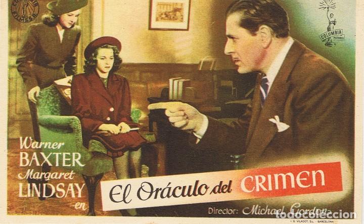 Cine: FOLLETO DE MANO&uml;EL OR&Aacute;CULO DEL CRIMEN&uml; - Foto 1
