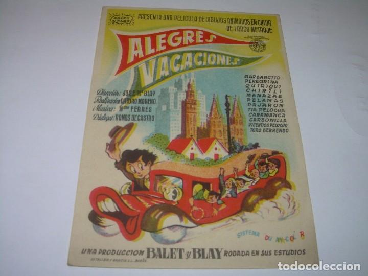 Cine: PROGRAMA DE CINE.....ALEGRES VACACIONES. - Foto 1