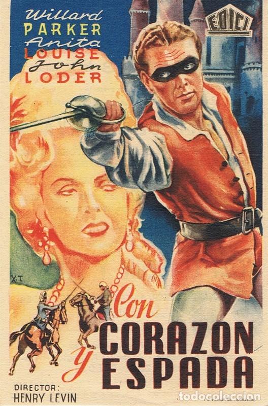 Cine: FOLLETO DE MANO&uml;CON CORAZ&Oacute;N Y ESPADA&uml; - Foto 1