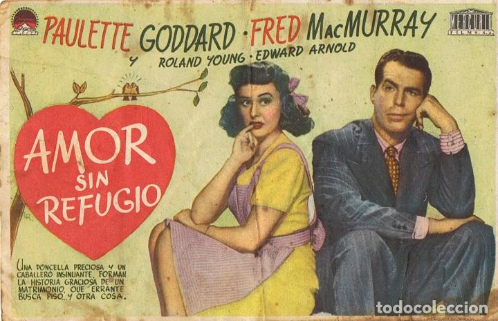 Cine: FOLLETO DE MANO &uml;AMOR SIN REFUGIO&uml; - Foto 1