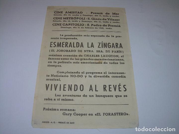 Cine: PROGRAMA DE CINE....ESMERALDA LA ZINGARA. - Foto 2