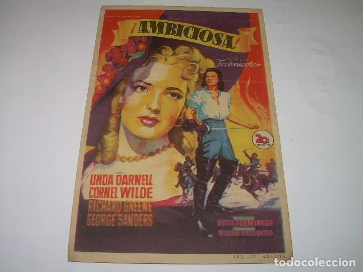  Flyers Publicitaires de films Anciens: PROGRAMA DE C INE.....AMBICIOSA.