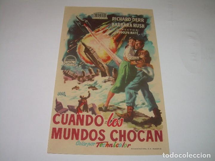  Flyers Publicitaires de films Anciens: PROGRAMA DE CINE....CUANDO LOS MUNDOS CHOCAN.