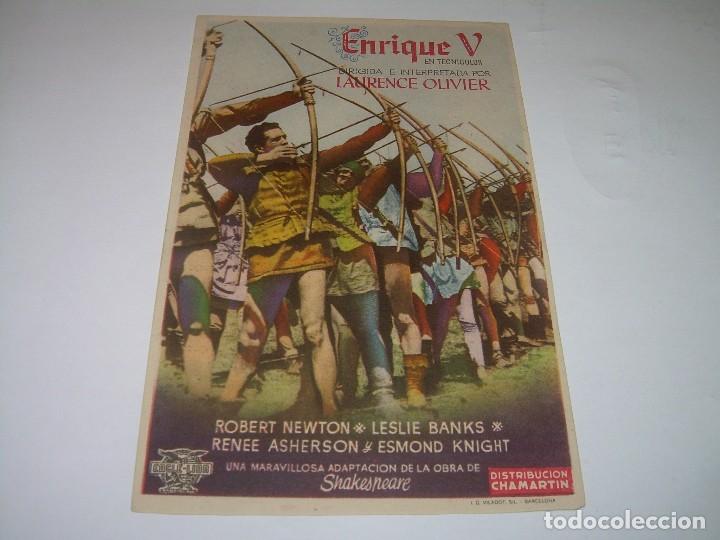  Foglietti di film di film antichi di cinema: PROGRAMA DE CINE.....ENRIQUE V.