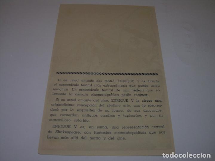 Cine: PROGRAMA DE CINE.....ENRIQUE V. - Foto 2