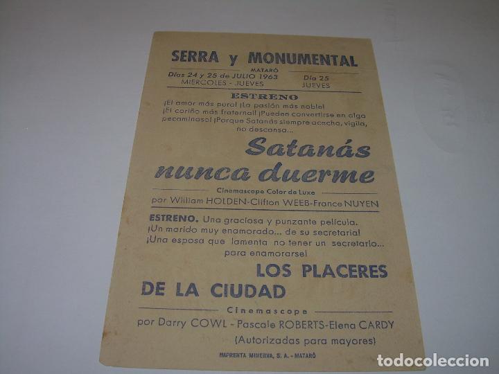 Cine: PROGRAMA DE CINE....SATANAS NUNCA DUERME. - Foto 2