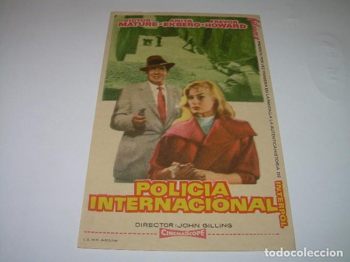 Foglietti di film di film antichi di cinema: PROGRAMA DE CINE....POLICIA INTERNACINAL.