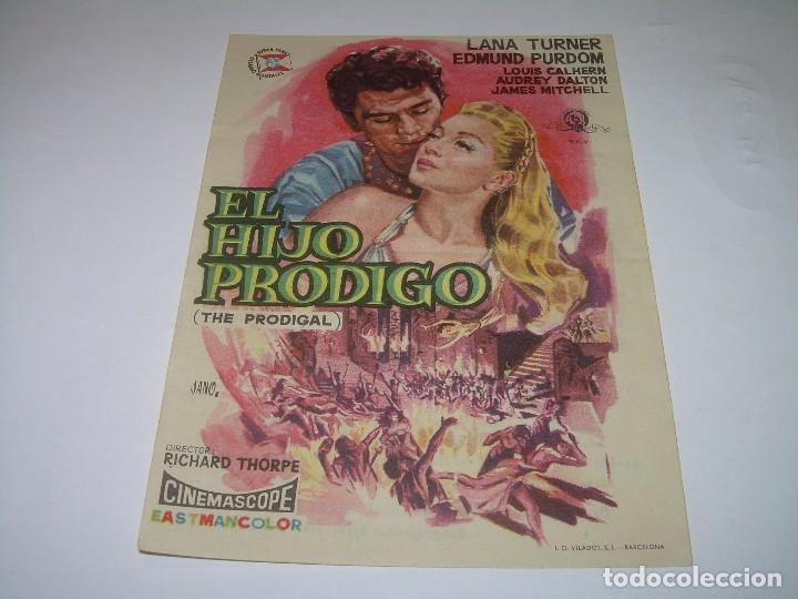  Foglietti di film di film antichi di cinema: PROGRAMA DE CINE....EL HIJO PRODIGO.