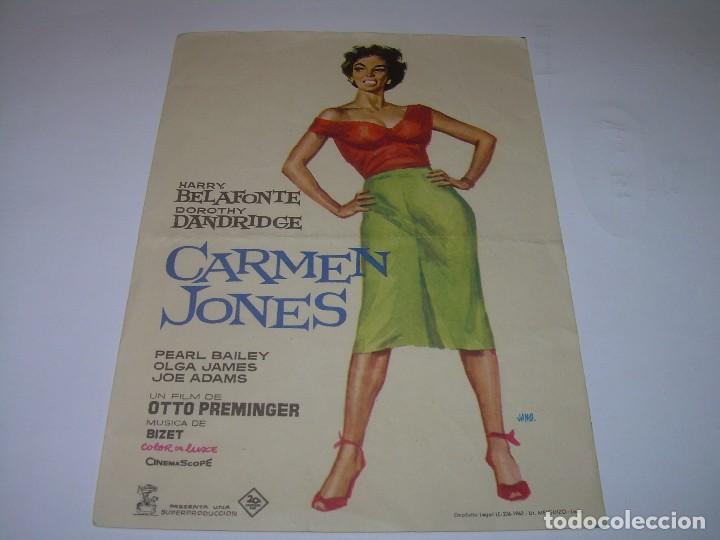  Foglietti di film di film antichi di cinema: PROGRAMA DE CINE....CARMEN JONES.