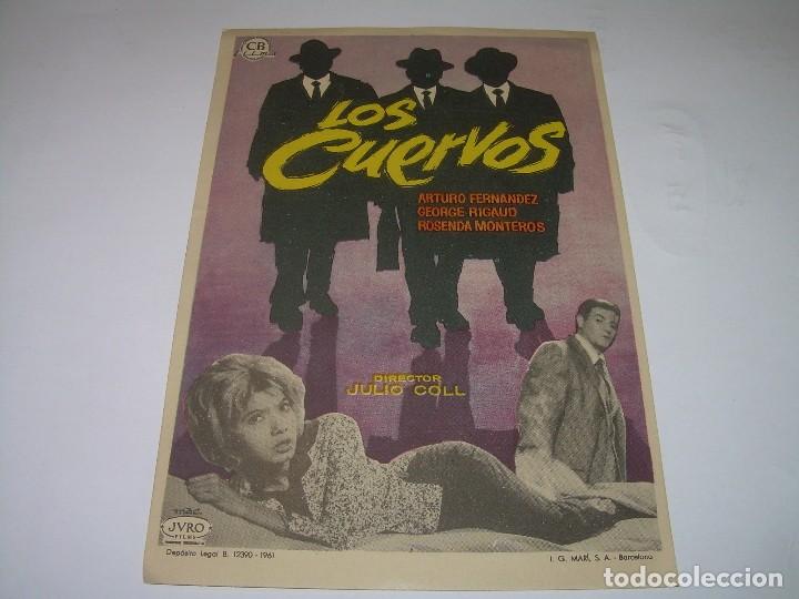  Foglietti di film di film antichi di cinema: PROGRAMA DE CINE....LOS CUERVOS.