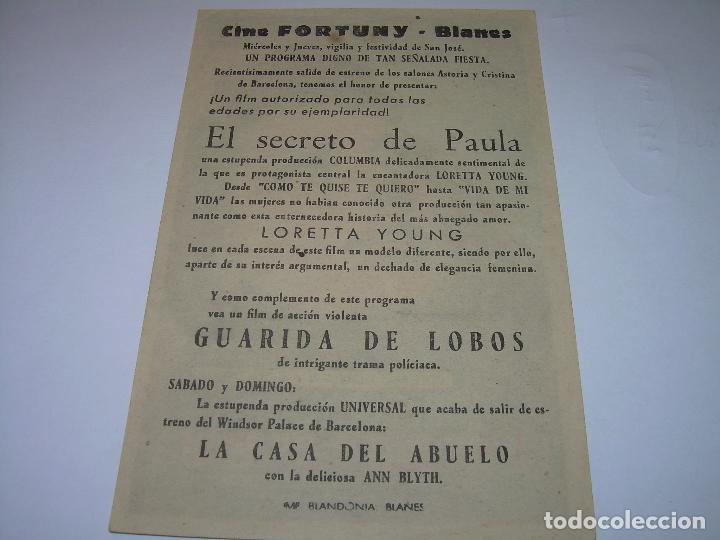 Cine: PROGRAMA DE CINE....EL SECRETO DE PAULA. - Foto 2