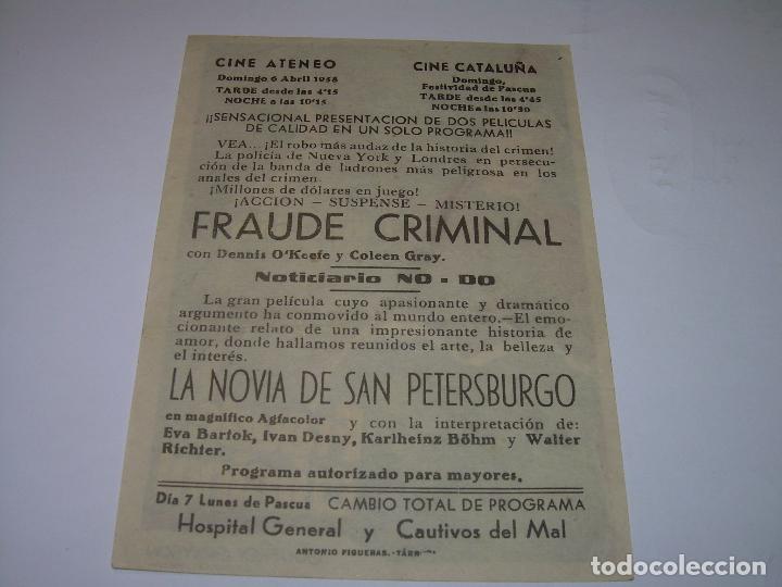 Cine: PROGRAMA DE CINE......FRAUDE CRIMINAL. - Foto 2