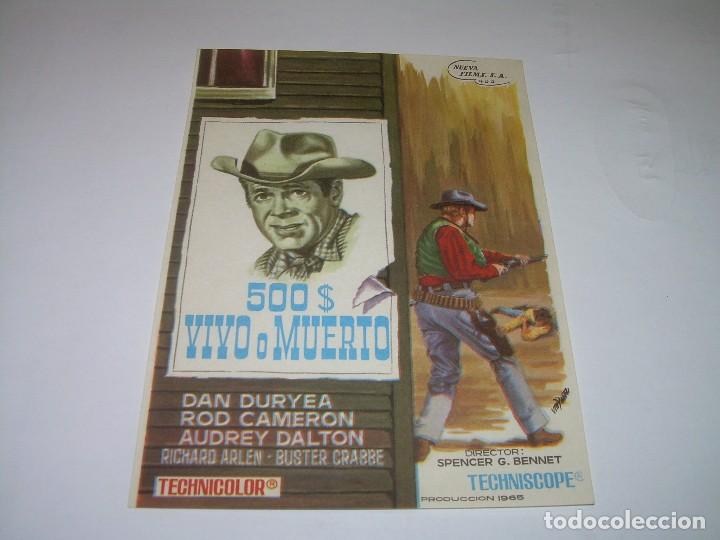 Cine: PROGRAMA DE CINE......500 $ VIVO O MUERTO. - Foto 1