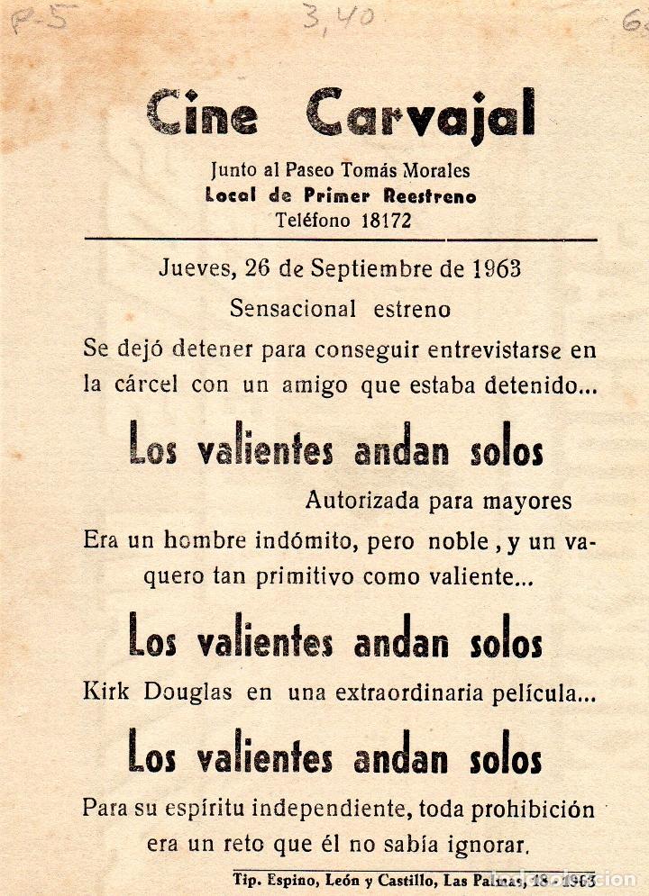 Cine: LOS VALIENTES ANDAN SOLOS, CON PUBLICIDAD - Foto 2