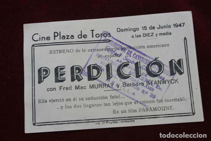 Cine: PROGRAMA PERDICION, CINE PLAZA DE TOROS, ANTEQUERA, 1947 - Foto 2