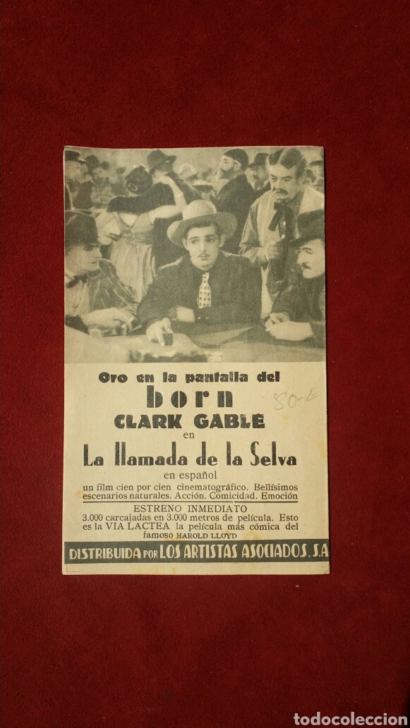 Cine: PROGRAMA DE CINE - LA LLAMADA DE LA SELVA- FOLLETO DE MANO 100% ORIGINAL - Foto 2