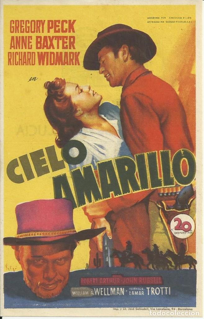 Cine: Programa Cine Cielo Amarillo.1949.Publicidad. - Foto 1
