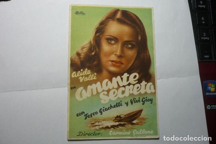  Foglietti di film di film antichi di cinema: programa amante secreta.-alida valli publicidad principal -inca