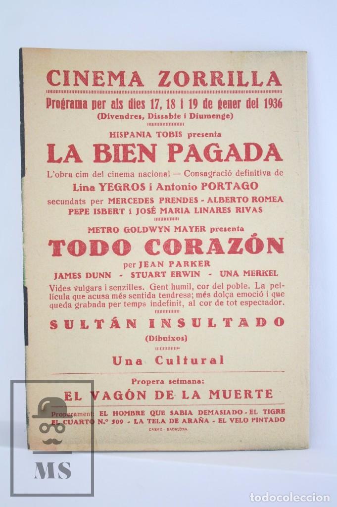 Cine: Programa de Cine Doble - La Bien Pagada - Hispania Tobis / Estudios CEA, 1936 - Foto 3