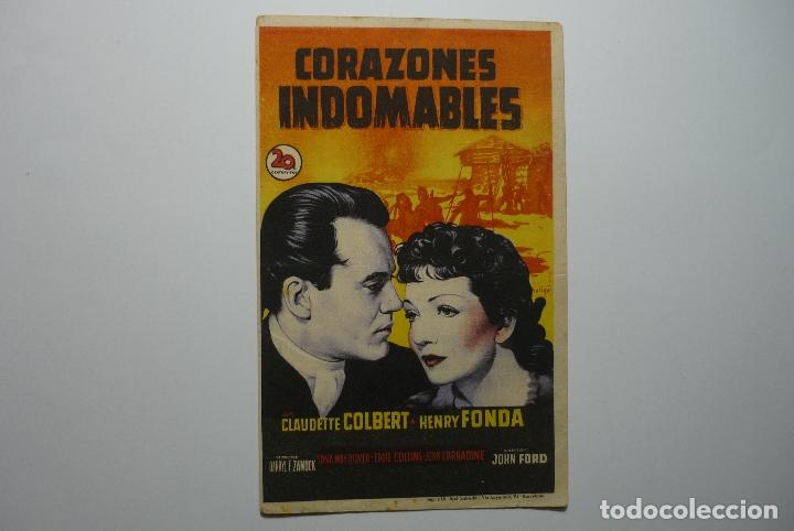 Cine: PROGRAMA CORAZONES INDOMABLES .- H.FONDA.- PUBLICIDAD - Foto 1
