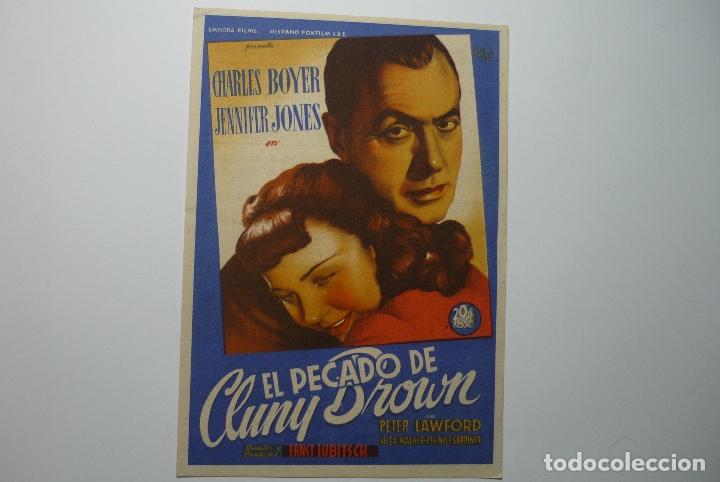 Cine: PROGRAMA EL PECADO DE CLUNY BROWN -CHARLES BOYER- PUBLICIDAD - Foto 1