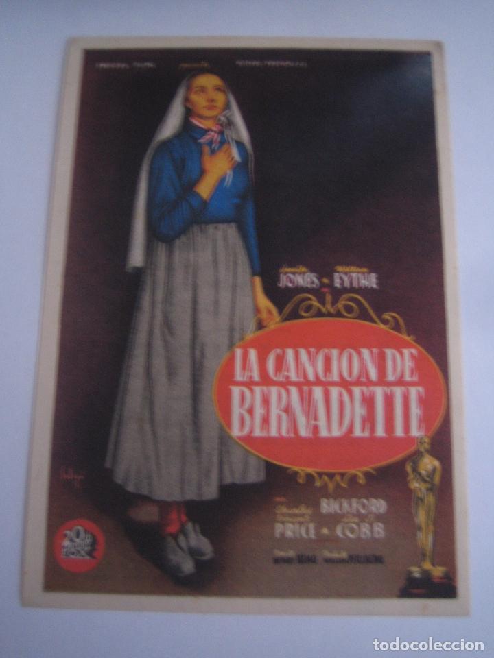 Cine: la cancion de bernadette soligo folleto de mano original estreno con cine impreso perfecto estado