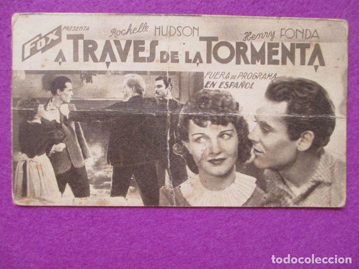 Cine: FOLLETO DE MANO, PROGRAMA CINE, A TRAVES DE LA TORMENTA, SENCILLO, PM174