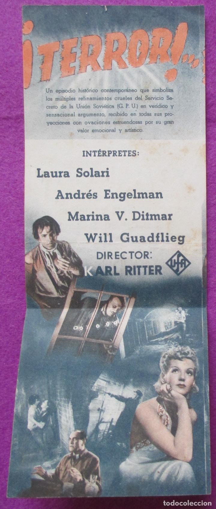 Cine: FOLLETO DE MANO, PROGRAMA CINE, &iexcl;TERROR!, DOBLE, PM182 - Foto 2