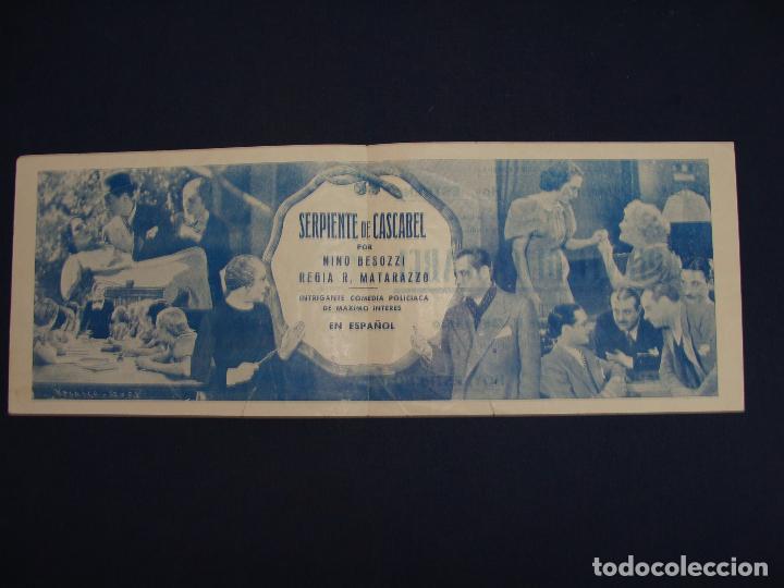 Cine: PROGRAMA DOBLE 1939. SERPIENTE DE CASCABEL. CINE ALHAMBRA ZARAGOZA - Foto 2