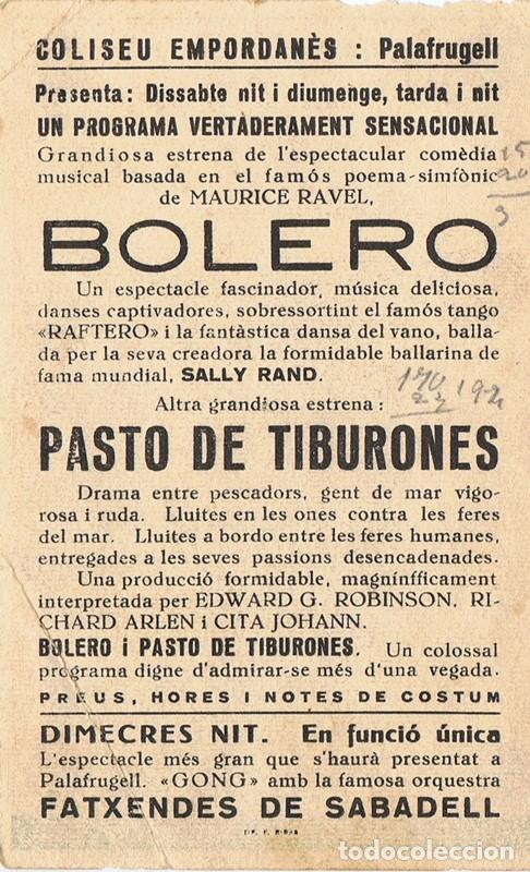 Cine: FOLLETO DE MANO PROGRAMA DE CINE BOLERO - Foto 2