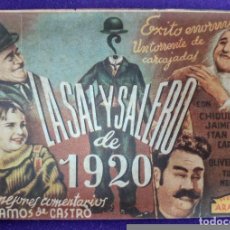 Cine: PROGRAMA DE CINE ORIGINAL. LA SAL Y EL SALERO DE 1920. RARO Y ESCASO. ARAJOL.