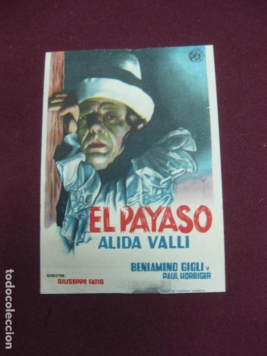 Cine: EL PAYASO. ALIDA VALLI.. PROGRAMA.DE CINE. - Foto 1