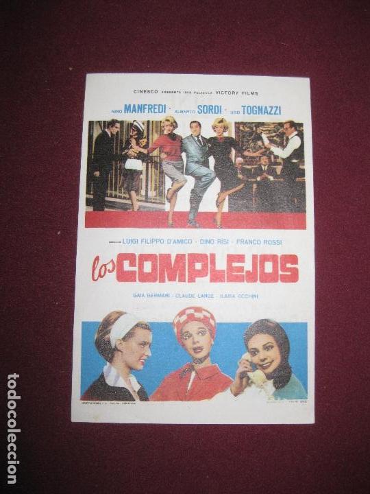 Cine: LOS COMPLEJOS. NINO MENFREDI.. PROGRAMA.DE CINE. CINE PICAROL. - Foto 1