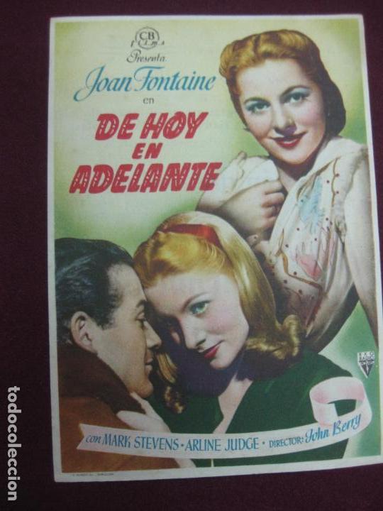 Cine: PROGRAMA DE CINE. DE HOY EN ADELANTE. JOAN FONTAINE. - Foto 1