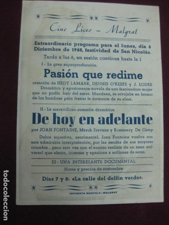 Cine: PROGRAMA DE CINE. DE HOY EN ADELANTE. JOAN FONTAINE. - Foto 2