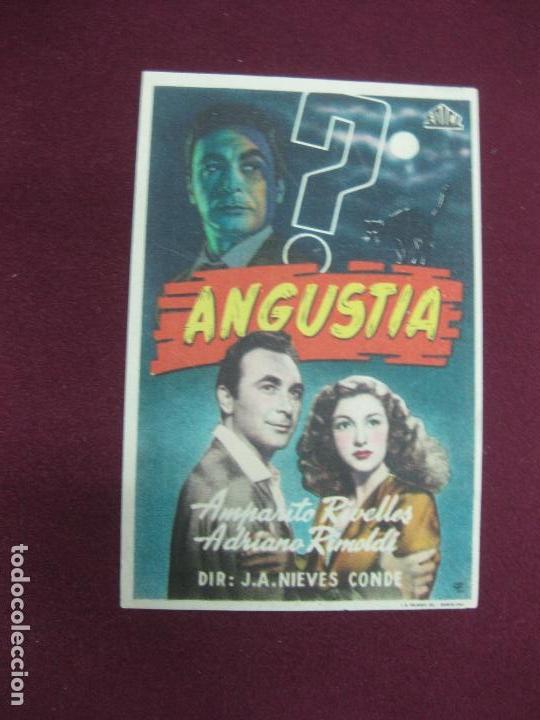 Cine: PROGRAMA DE CINE. ANGUSTIA. AMPARITO RIVELLES. ADRIANO RIMOLDI. - Foto 1