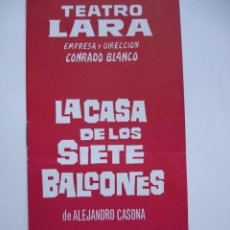 Cine: TEATRO LARA LA CASA DE LOS SIETE BALCONES CASONA 1966. Lote 92002670