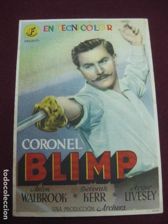 Cine: PROGRAMA DE CINE. CORONEL BLIMP. CINE LICEO, MALGRAT 1946 - Foto 1
