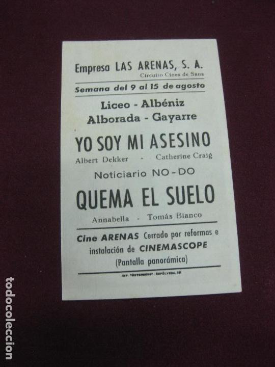 Cine: PROGRAMA DE CINE. QUEMA EL SUELO. ANNABELLA, TOMAS BLANCO...CIRCUITO DE CINES DE SANS BARCELONA - Foto 2