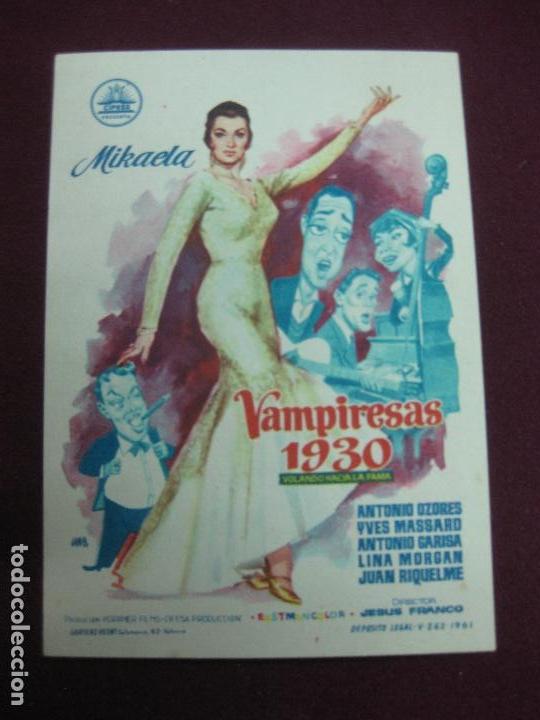 Cine: PROGRAMA DE CINE. VAMPIRESAS 1930. MIKAELA. ANTONIO OZORES. - Foto 1