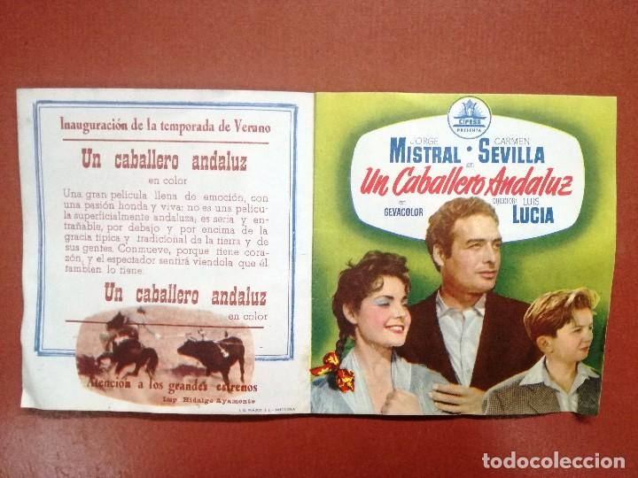 Cine: UN CABALLERO ANDALUZ, CON CARMEN SEVILLA.---CINE CARDENIO,AYAMONTE,HUELVA--